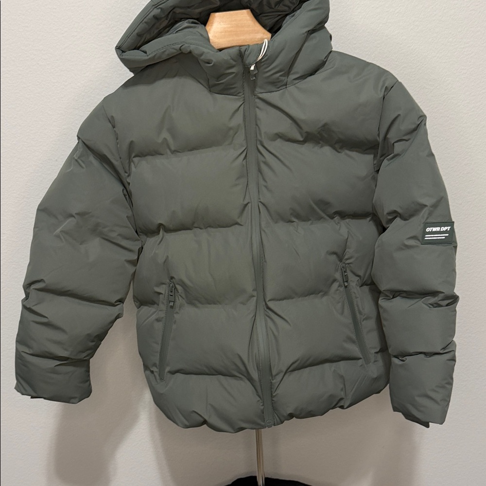 NWT Zara Kids Puffer Jacket - Dark Sage Green
